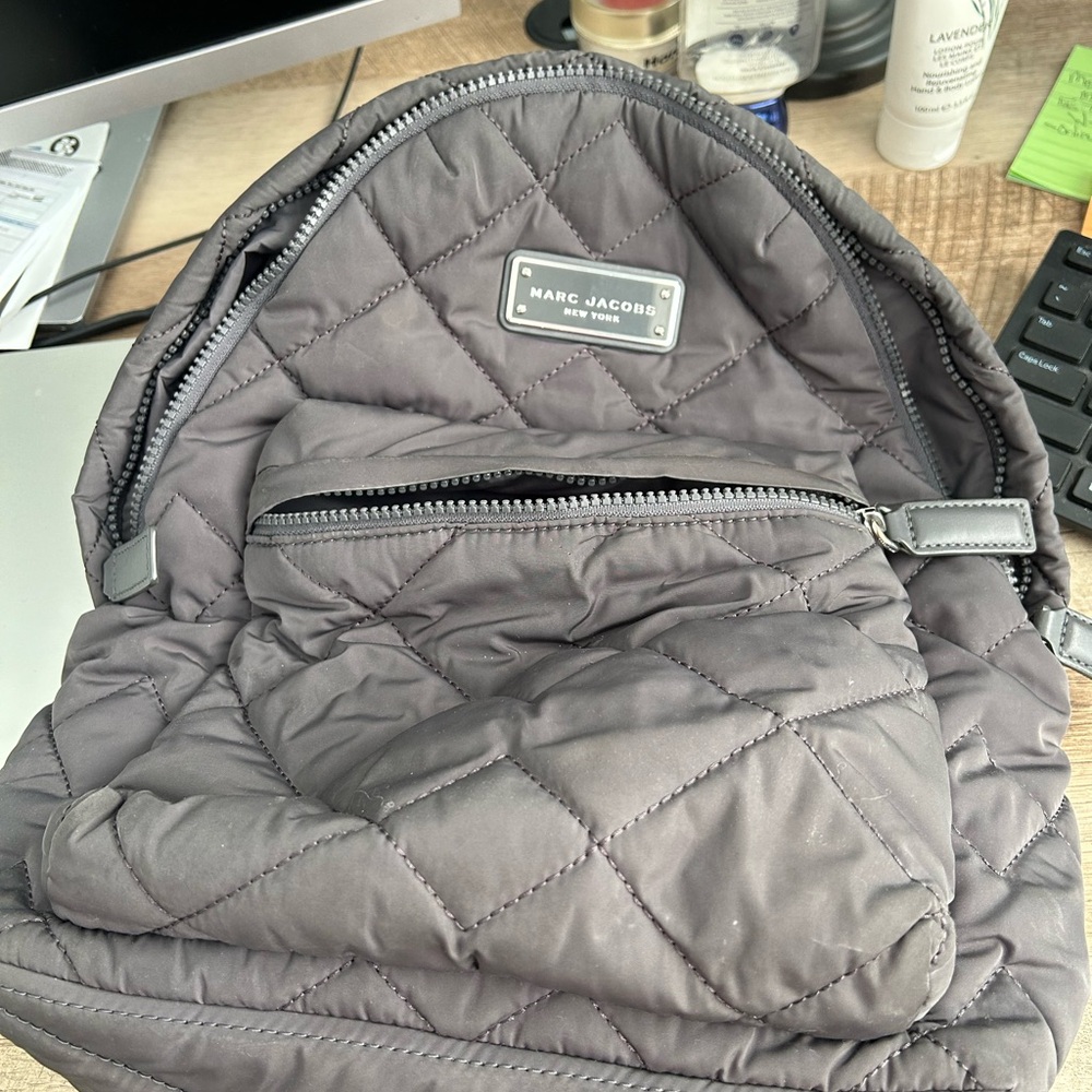 Marc Jacobs Quilted Gray Backpack
